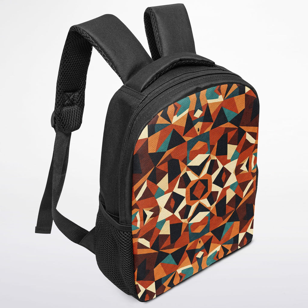 RINA J. Original "Autumn Mosaic" | Geometric Print Backpack