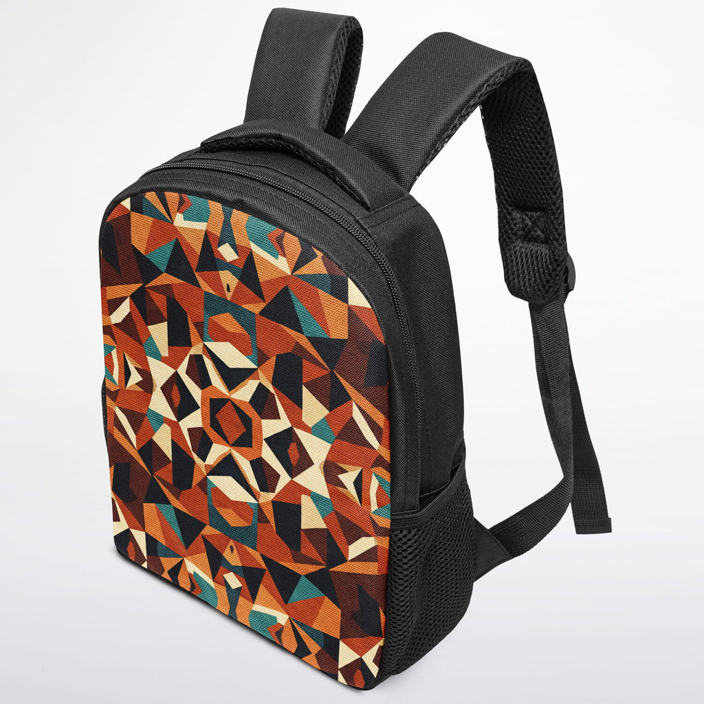 RINA J. Original "Autumn Mosaic" | Geometric Print Backpack