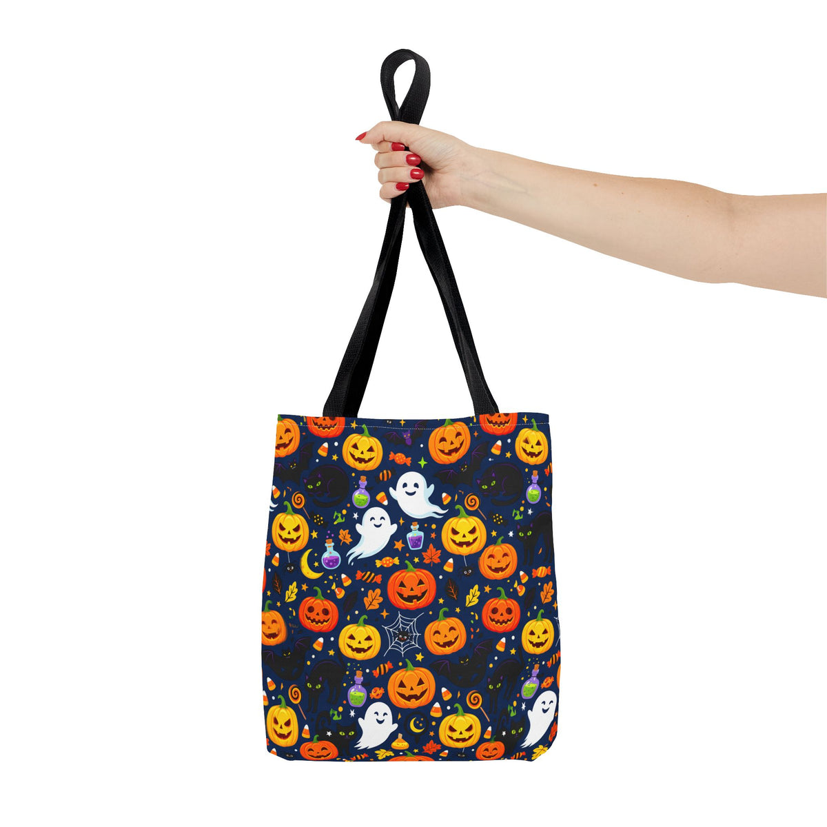 RINA J. Originals | Halloween Ghost & Jack-O'-Lantern Tote Bag — Cute Trick-or-Treat