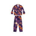 RINA J. Original | Halloween Satin Pajama Set | Purple Pumpkin & Black Cat Sleepwear