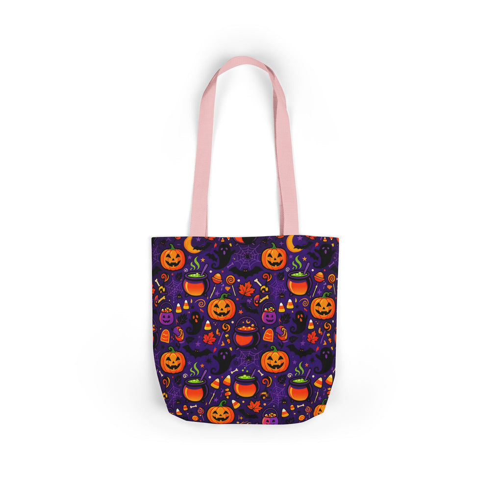 RINA J. Original | Halloween Pumpkin Pattern Canvas Tote — Trick-or-Treat Reusable Bag