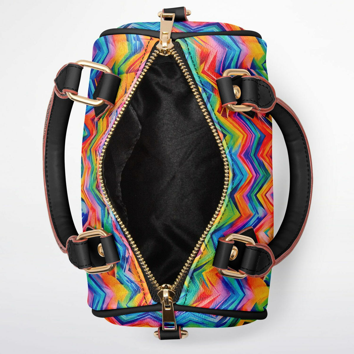 RINA J. Original "Neon Ride" | Rainbow Chevron Crossbody Handbag | born out of the Shadow District & Cool Cat Creations