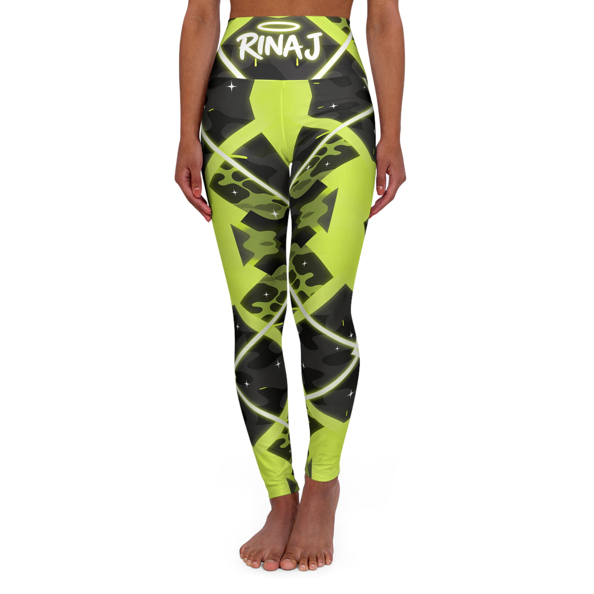 RINA J. Streetwear Original Electric Yellow Rebel Angel Leggings