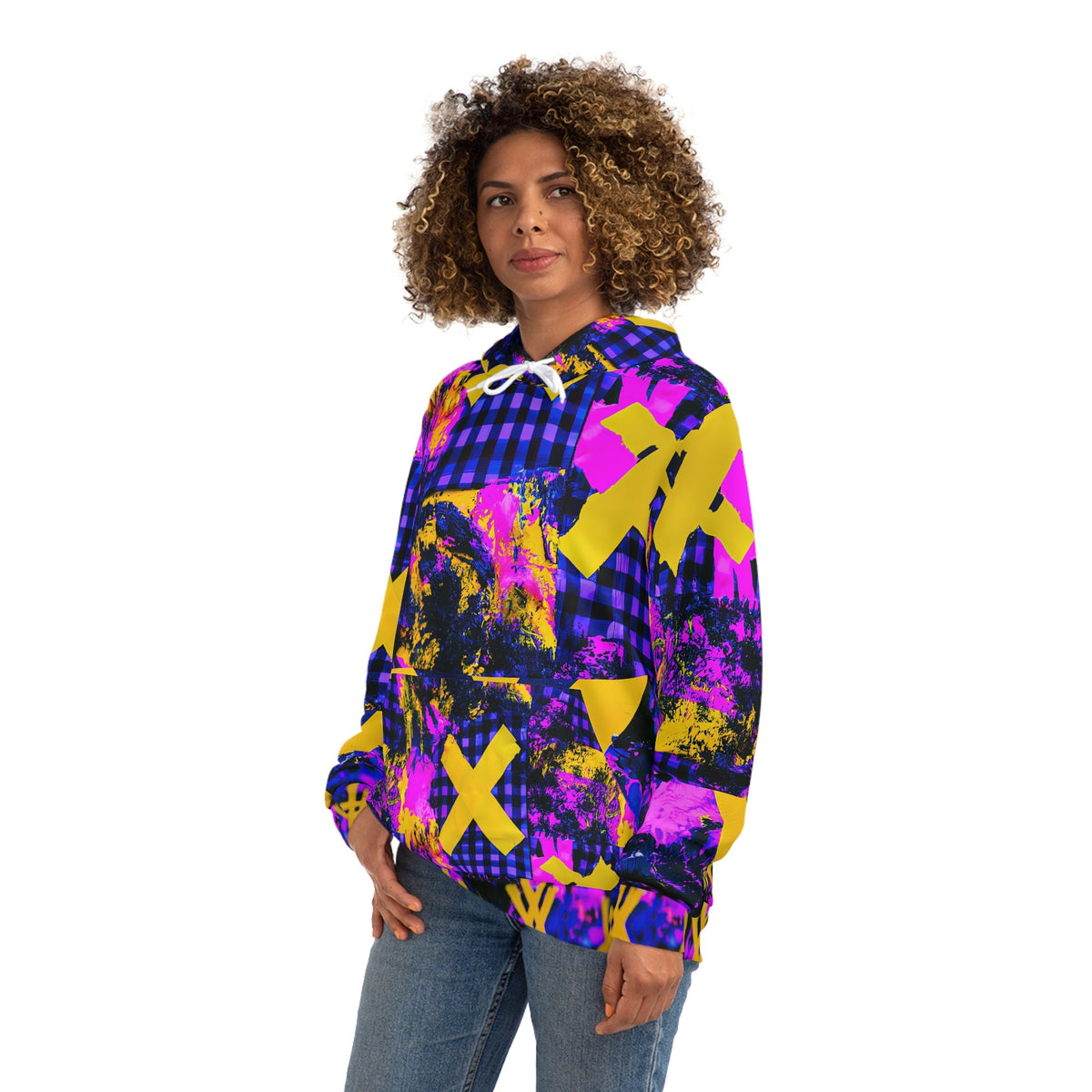 RINA J. Streetwear Original "Cyber-X" | Reconstructed Patchwork Hoodie