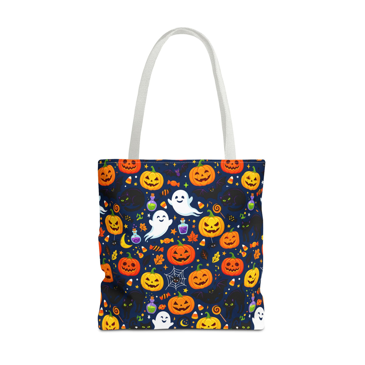 RINA J. Originals | Halloween Ghost & Jack-O'-Lantern Tote Bag — Cute Trick-or-Treat