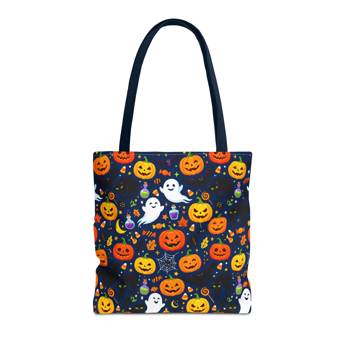 RINA J. Originals | Halloween Ghost & Jack-O'-Lantern Tote Bag — Cute Trick-or-Treat