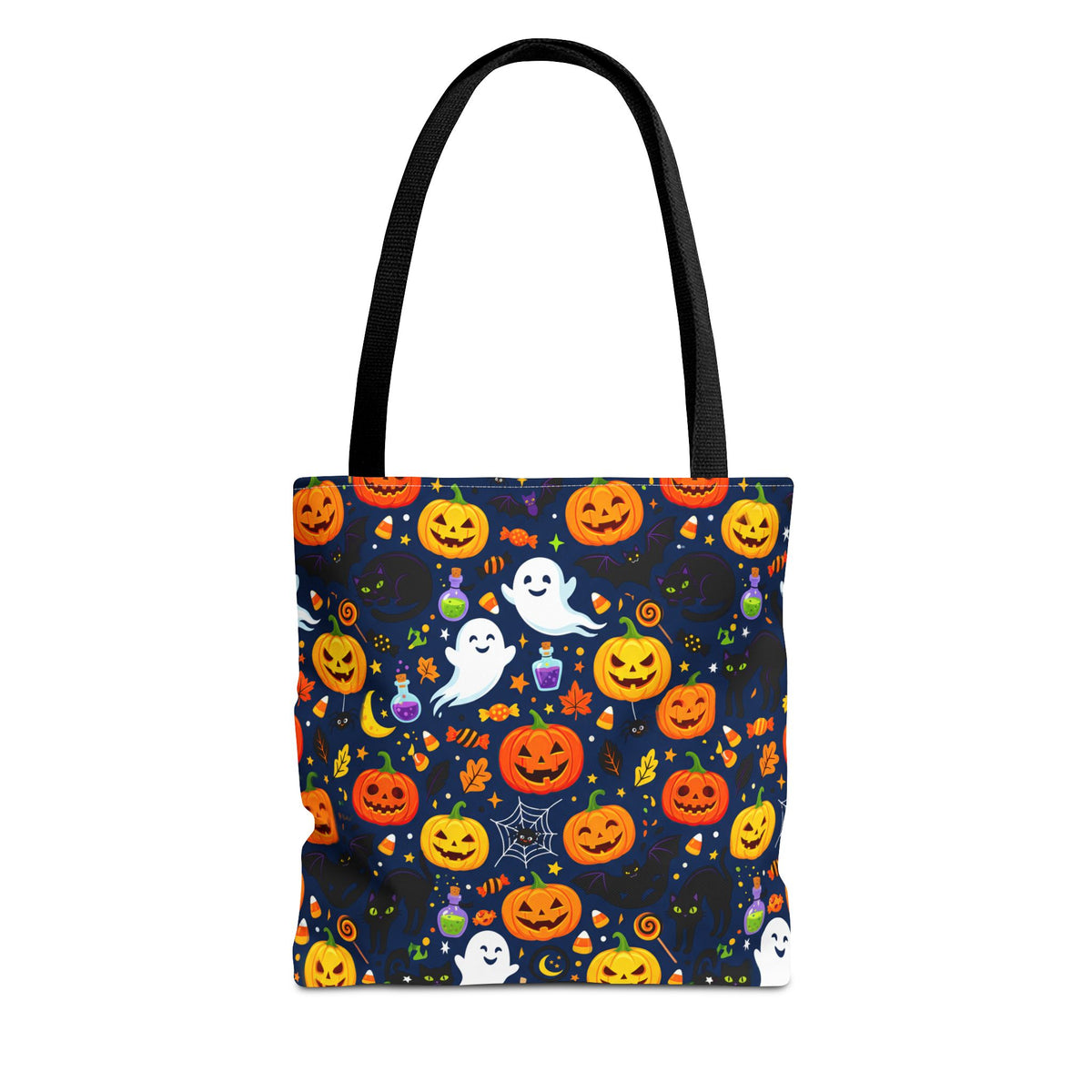 RINA J. Originals | Halloween Ghost & Jack-O'-Lantern Tote Bag — Cute Trick-or-Treat