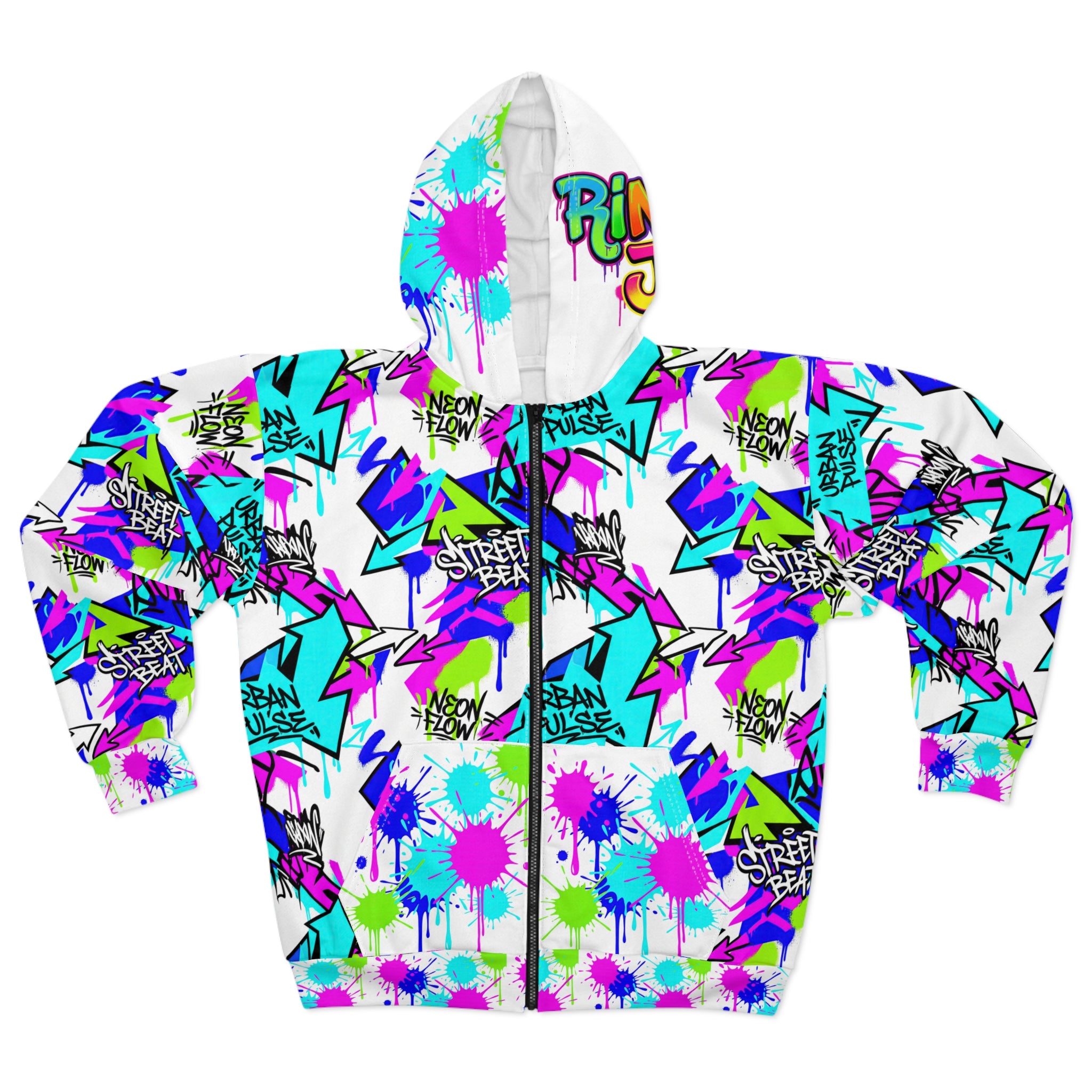 RINA J "Urban Pulse" | Life Series All-Over Print Zip Hoodie