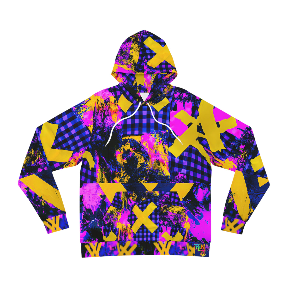 RINA J. Streetwear Original "Cyber-X" | Reconstructed Patchwork Hoodie