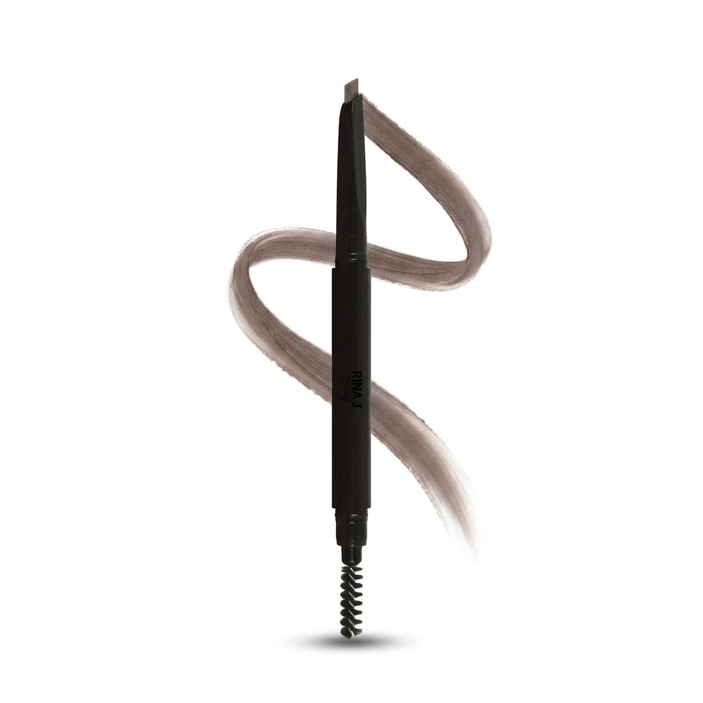 Ash Brown automatic eyebrow pencil upright with a matching color swoosh