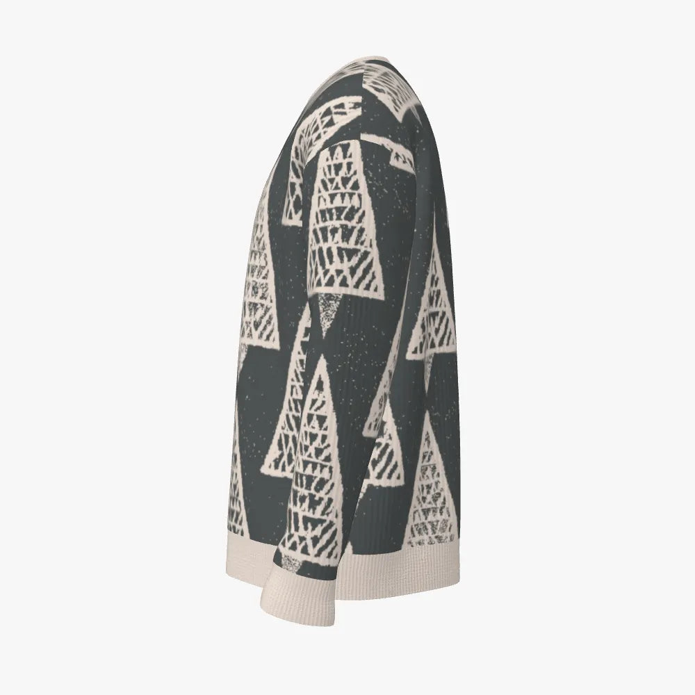 RINA J. ELEVATE | Geometric Forest Cashmere Jacquard Sweater
