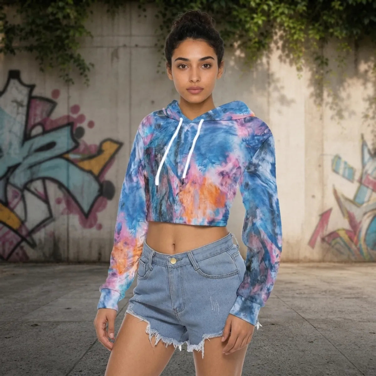 RINA.J Streetwear | Messy Painter No. 3 Crop Hoodie