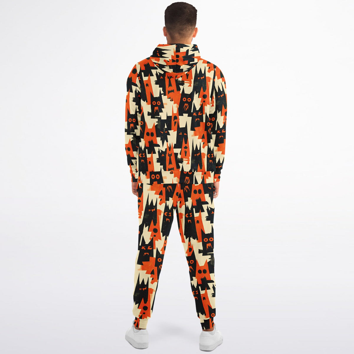 RINA J. Streetwear Original “Shadow Cat Riot” | Halloween Zip Hoodie & Jogger Set