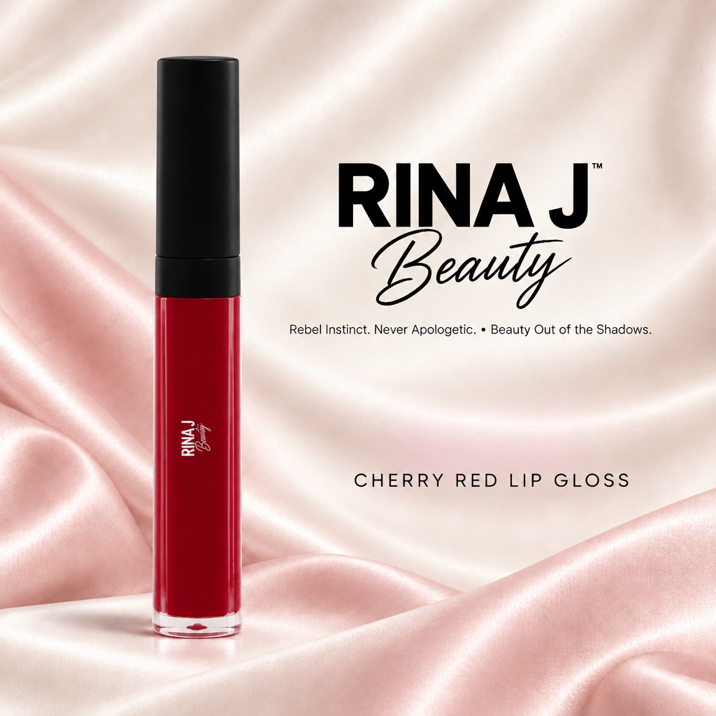 Cherry Red Lip Gloss in the consistent RINA J. Beauty layout