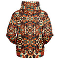 RINA J. Streetwear Original "Autumn Mosaic" | Geometric Zip-Up Hoodie