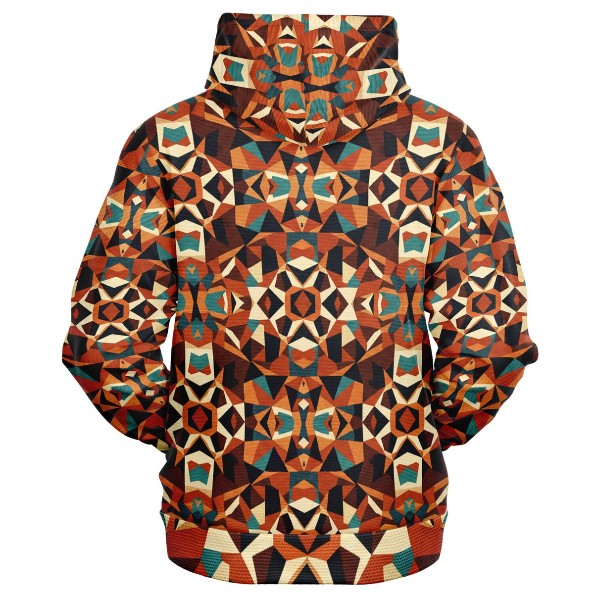 RINA J. Streetwear Original "Autumn Mosaic" | Geometric Zip-Up Hoodie