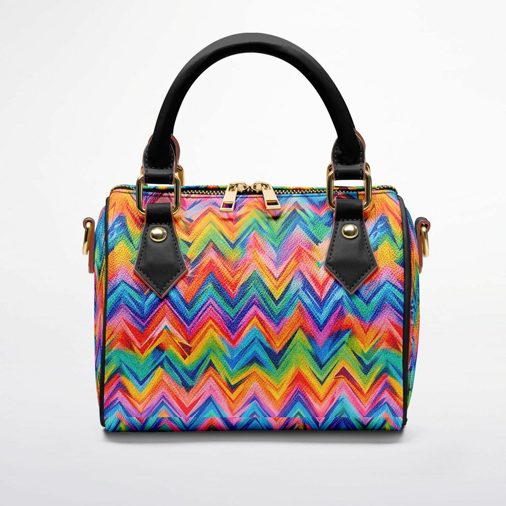 RINA J. Original "Neon Ride" | Rainbow Chevron Crossbody Handbag | born out of the Shadow District & Cool Cat Creations