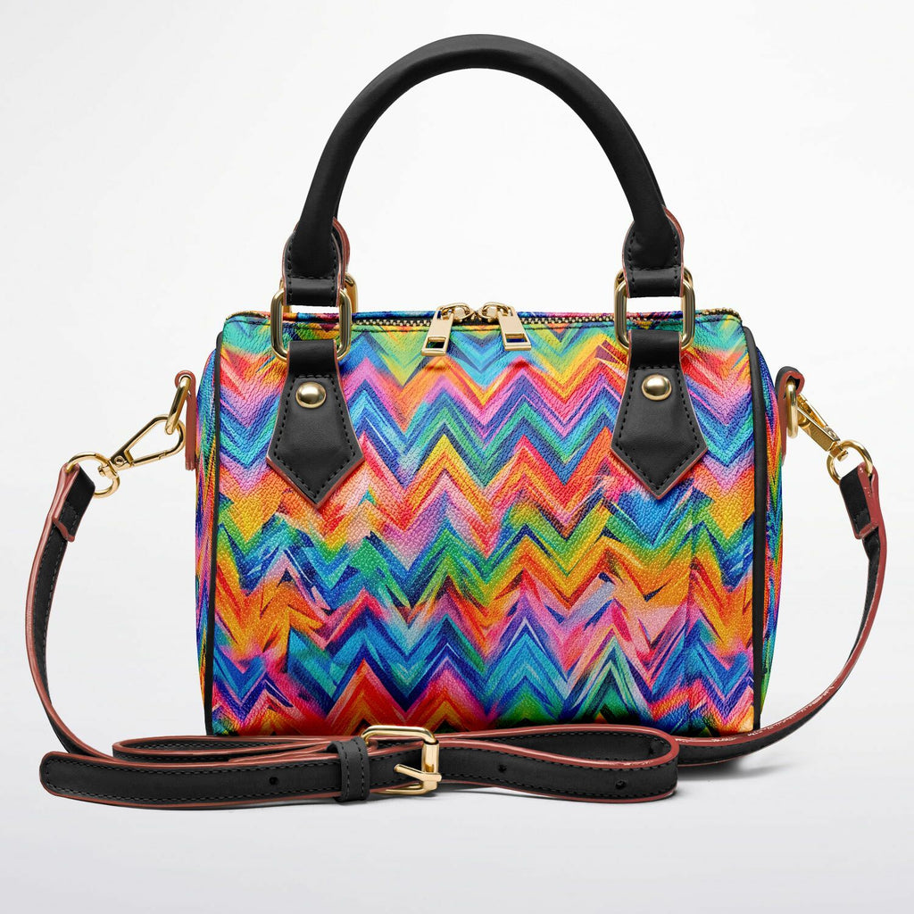 RINA J. Original "Neon Ride" | Rainbow Chevron Crossbody Handbag | born out of the Shadow District & Cool Cat Creations