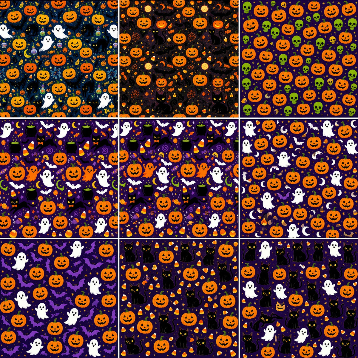 RINA J. Originals | Halloween Pattern Pack: 8 High-Resolution PNGs