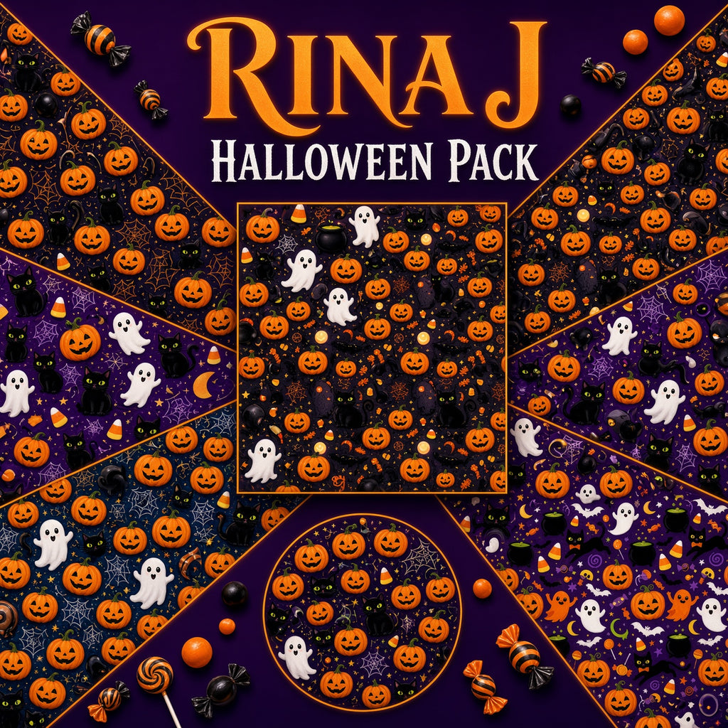 RINA J. Originals | Halloween Pattern Pack: 8 High-Resolution PNGs