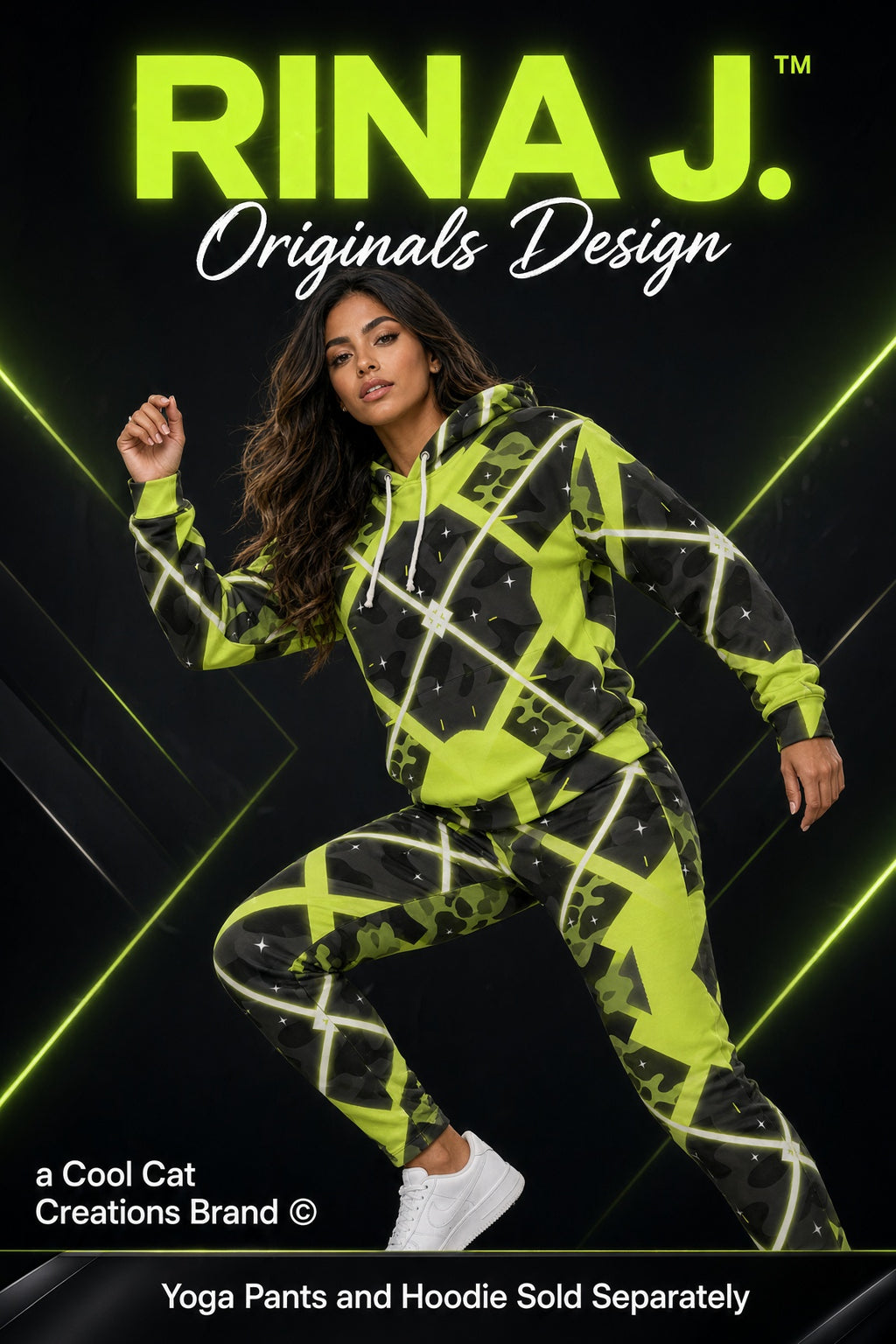 RINA J. Streetwear Original Rebel Angel Graffiti Hoodie
