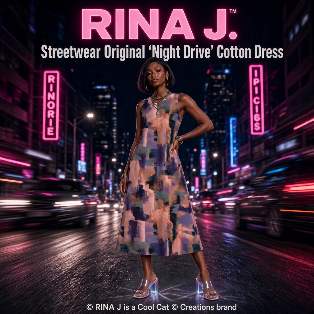 RINA J. Streetwear Original “Night Drive” | Women's Sleeveless Dress With Pocket