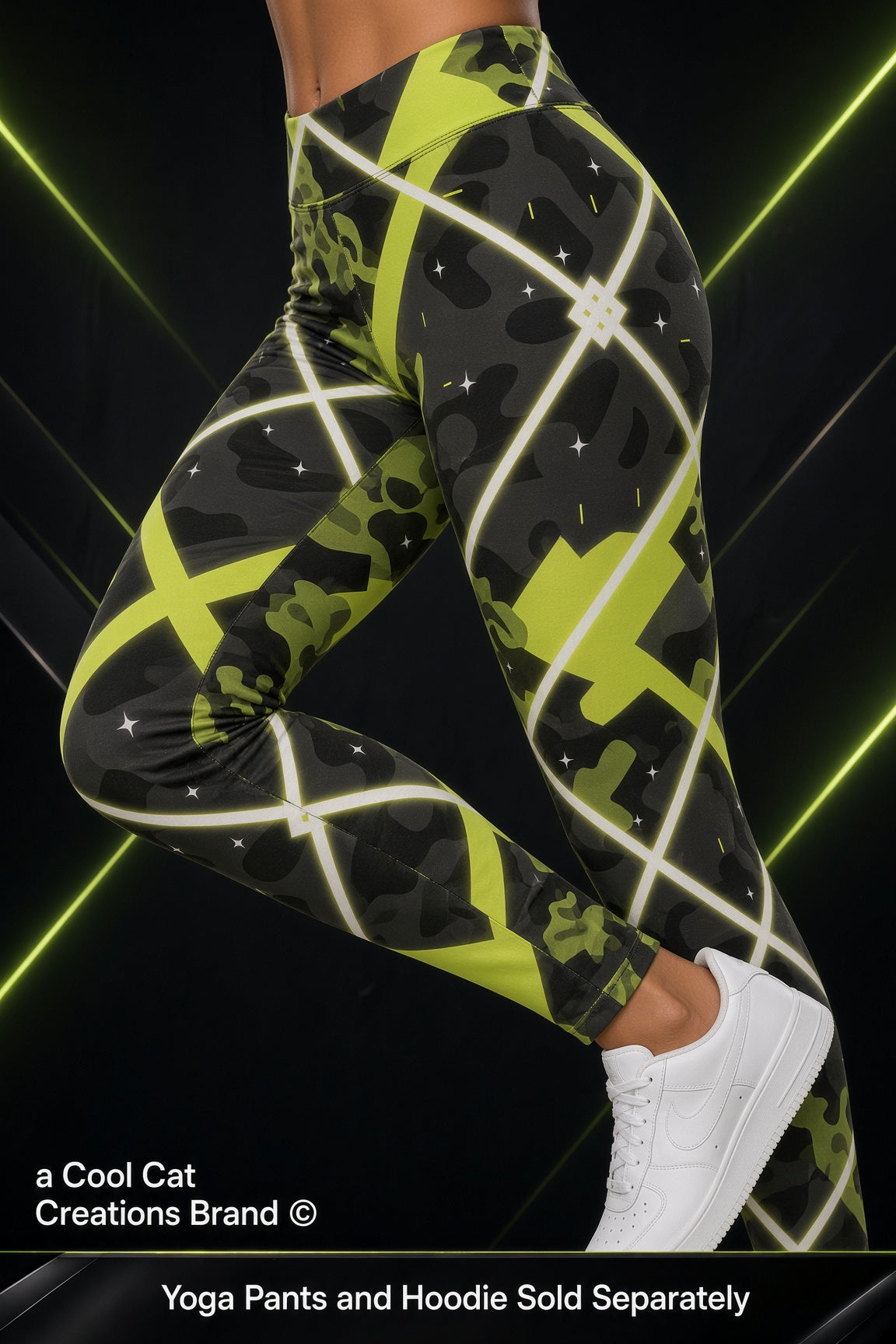 RINA J. Streetwear Original Electric Yellow Rebel Angel Leggings