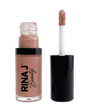 RINA J. Beauty Unbutton Hydrating Lip Oil, neutral nude shade with applicator