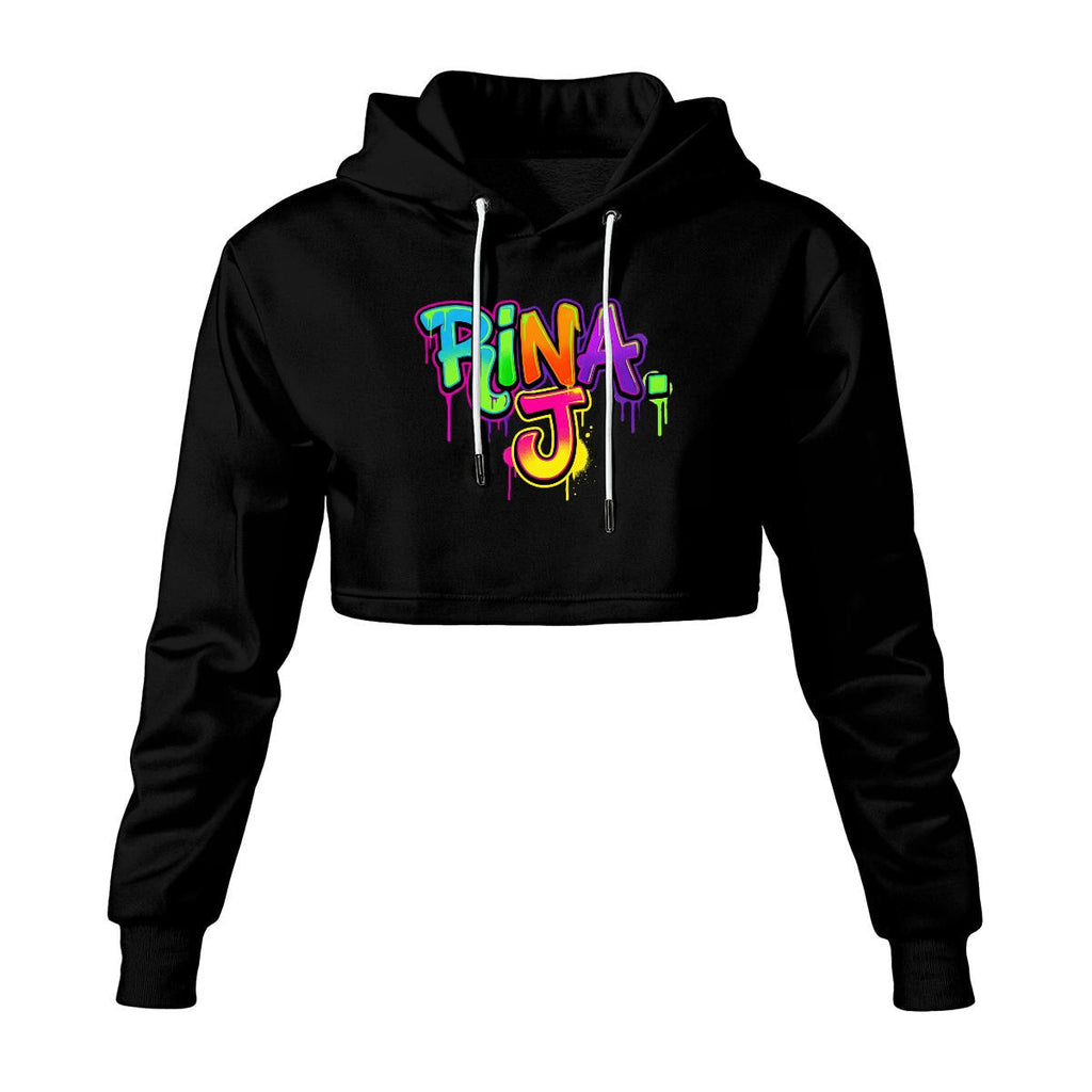 RINA J. Streetwear Signature Original "Wearable Art" Women's Cropped Hoodie | DTF Print