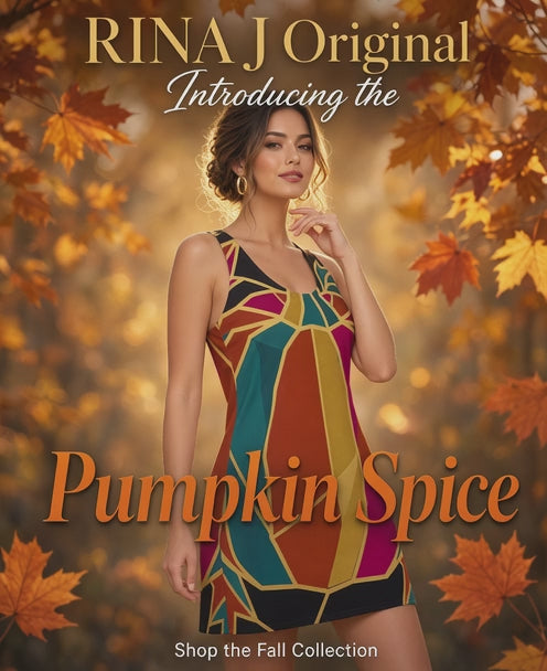 RINA J. Original | Autumn Pumpkin Stained Glass Racerback Dress