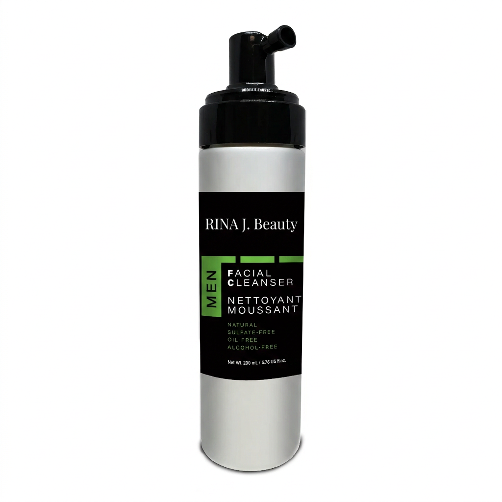 RINA J. Beauty men’s cleanser branding mockup