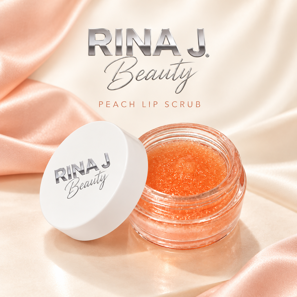 RINA J. Beauty Peach Lip Scrub graphic